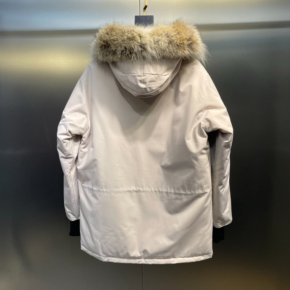 Canada Goose Beige Fur Trim Hooded Parka Jacket for Men, Full Zip, Size S - Picture 2 of 15